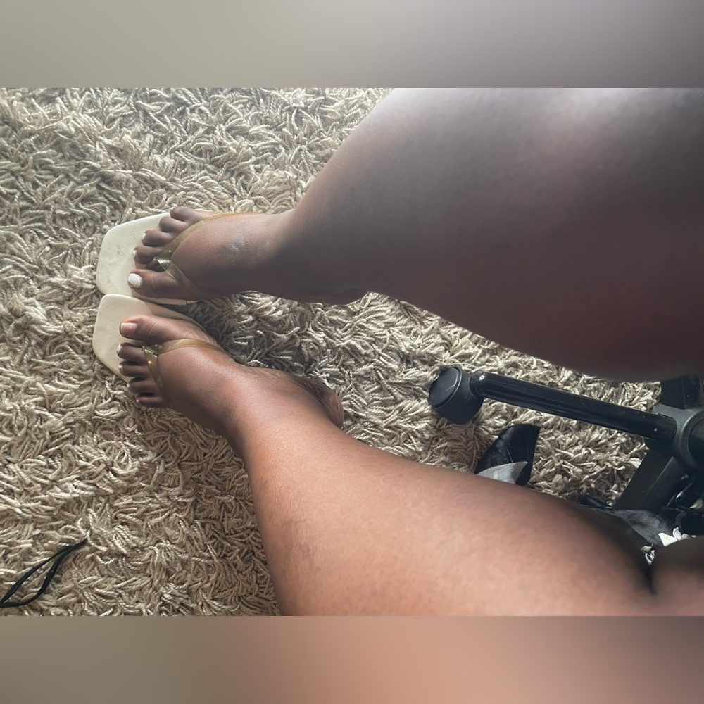 White 3” heeled Sandals